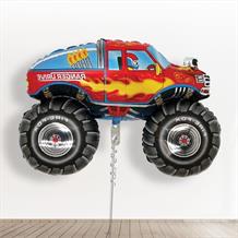 Inflated with Helium Monster Truck Giant 30" Foil Balloon-Collect from Store Only