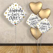 Inflated with Helium Happily Ever After Gold Dots | Wedding 18" Foil Balloon-Collect from Store Only