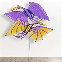 Inflated with Helium Purple Dragon Giant 36" Foil Balloon-Collect from Store Only