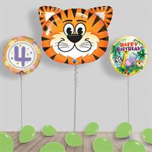 Inflated Jungle | Safari Animals Birthday Helium Balloon Package in a Box - Choose your Age