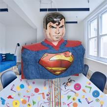 Superman 3D Pull Pinata Party Kit with Favours and Confetti