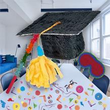 Graduate Hat Pinata Party Kit with Favours and Confetti