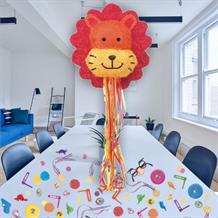 Lion Pull Pinata Party Kit with Favours and Confetti