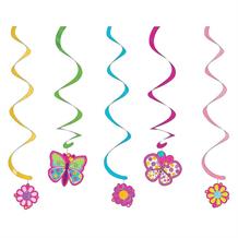 Butterfly Sparkle Party Hanging Swirl Decorations