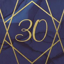 Navy Blue & Gold Geode 30th Birthday Party Napkin | Serviette