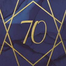Navy Blue & Gold Geode 70th Birthday Party Napkin | Serviette