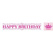 Princess Royalty Happy Birthday Foil Banner | Decoration