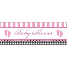 Sweet Baby Feet Pink Giant Party Banner | Decoration