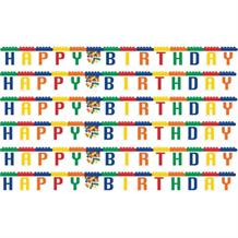Block | Brick Party Happy Birthday Letter Banner | Decoration