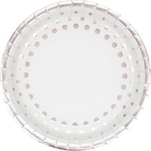 Silver Pearl Diamond Wedding Anniversary Party 23cm Party Plates