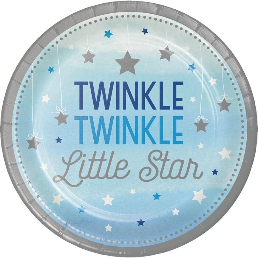 Blue Twinkle Star 23cm Party Plates