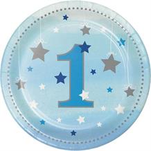 Blue Twinkle Star 1st Birthday Party Cake Plates