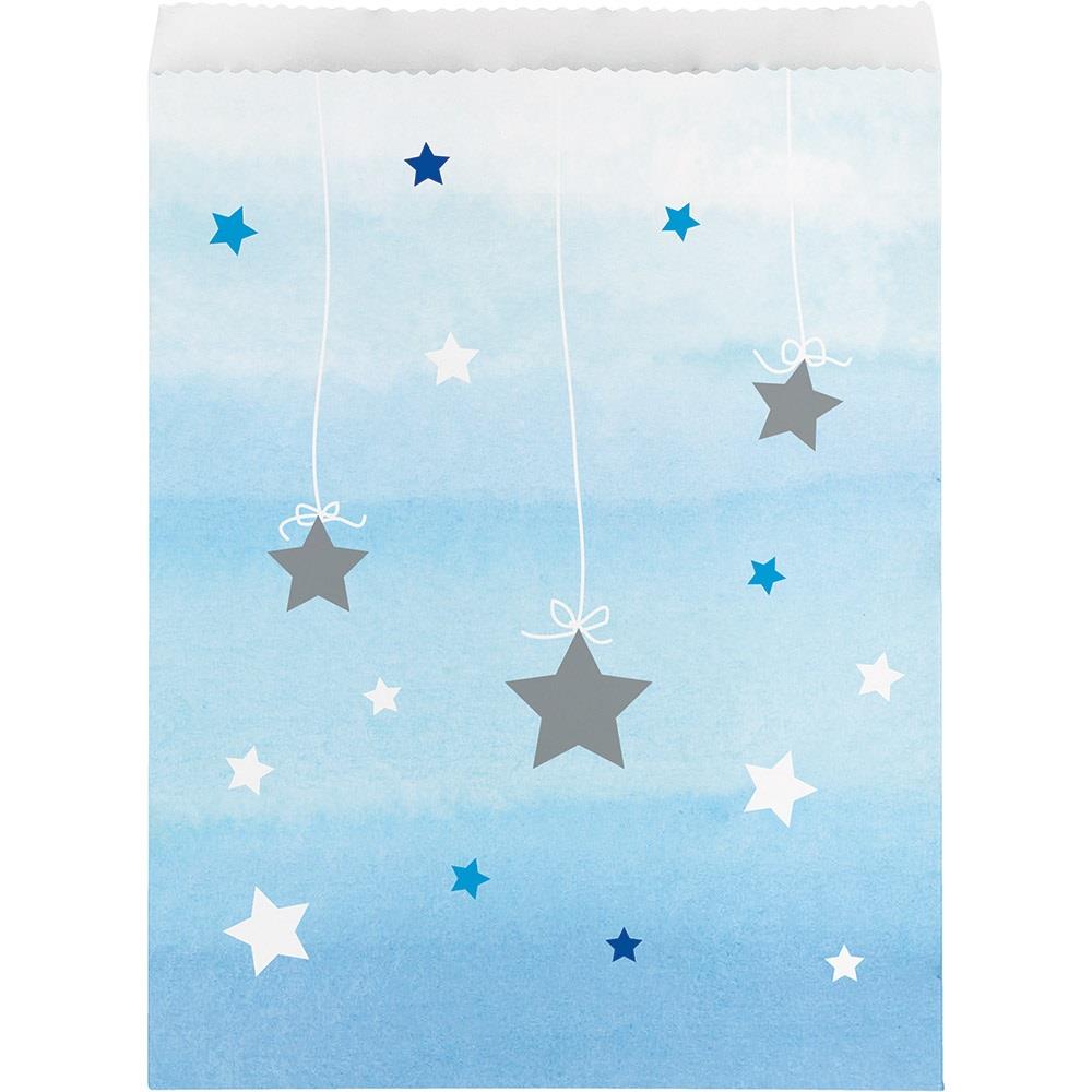 Blue Twinkle Star Paper Treat Bags