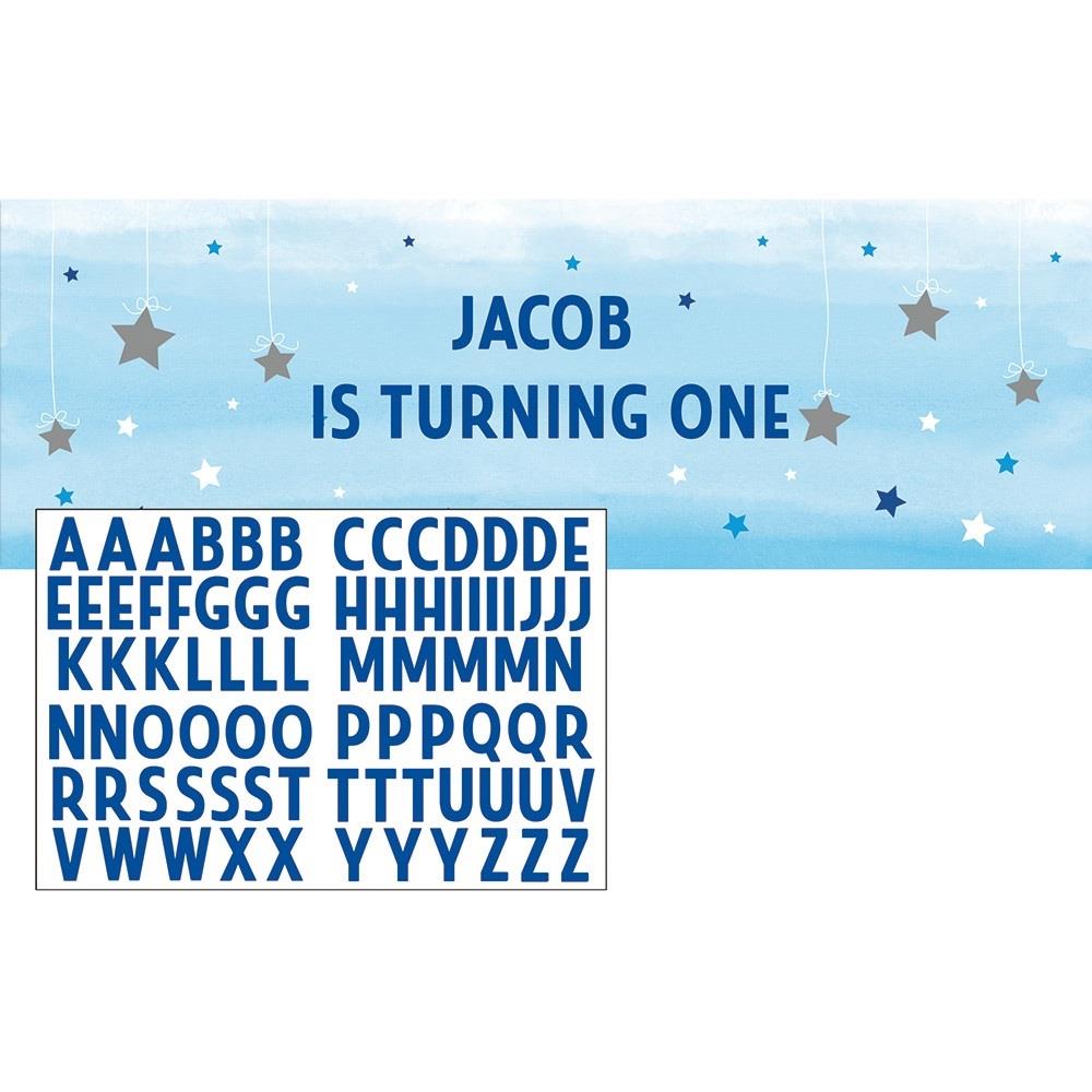 Blue Twinkle Star Giant Personalisable Banner