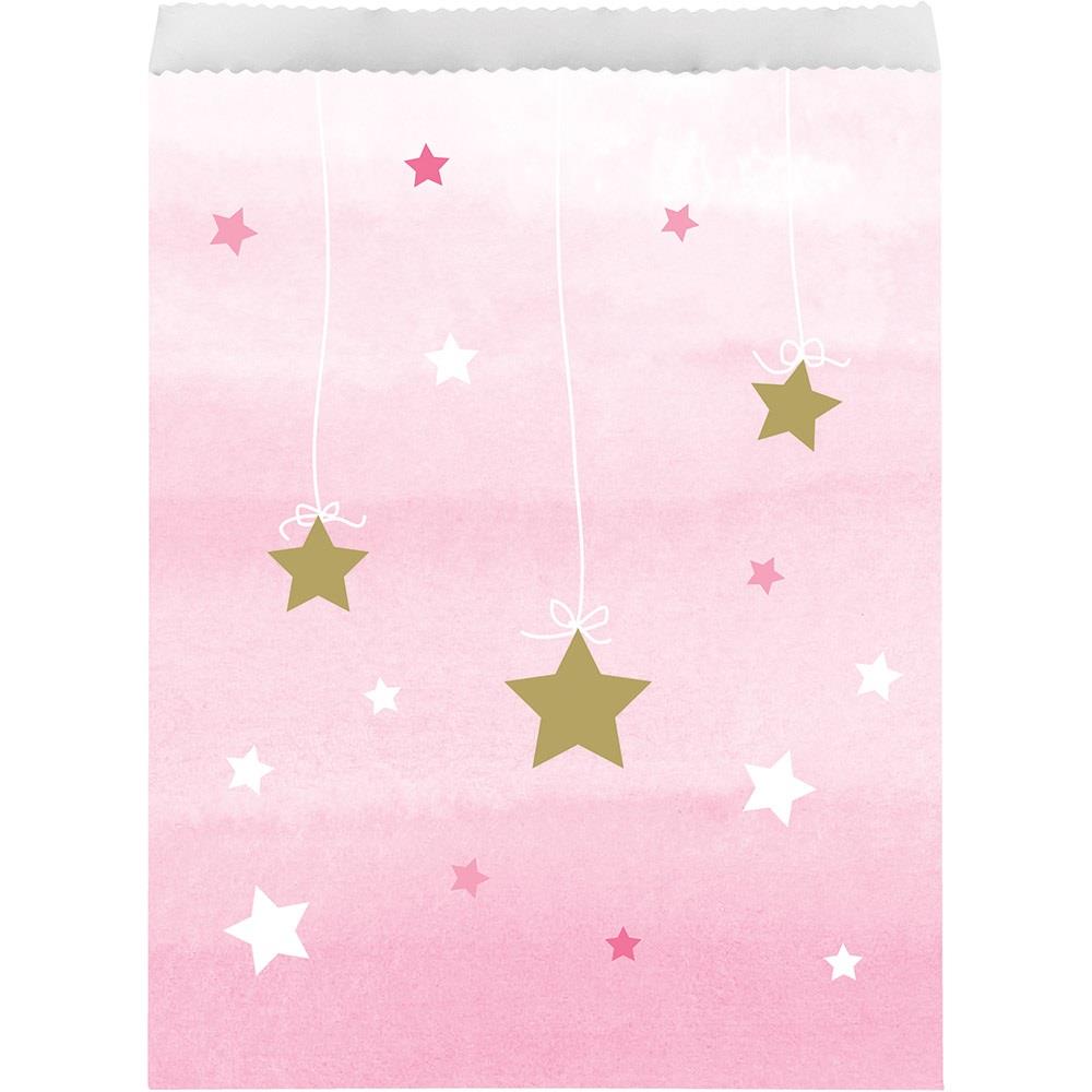Pink Twinkle Star Paper Treat Bags