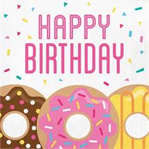 Doughnut Time Party Happy Birthday Napkins | Serviettes