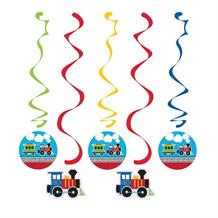 All Aboard | Train Party Hanging Swirls l Decorations