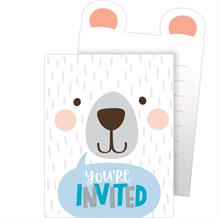 Blue Bear Party Invitations | Invites with Envelopes