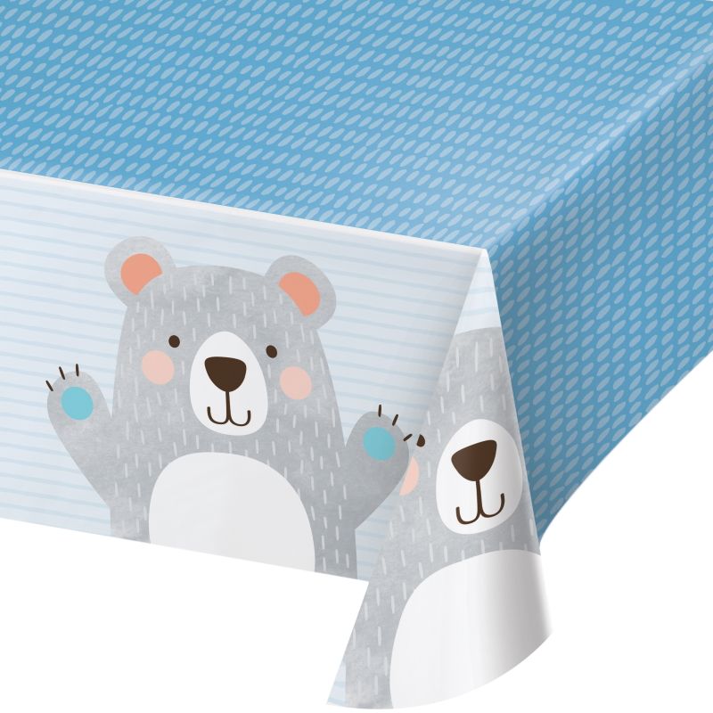 Blue Bear Party Plastic Tablecover | Tablecloth