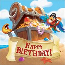 Pirate Treasure Happy Birthday Party Napkins | Serviettes