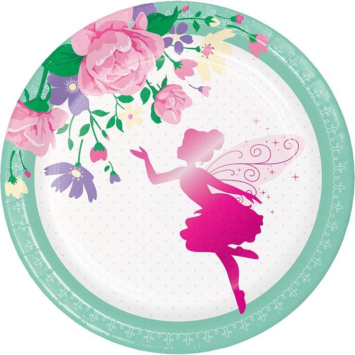 Floral Fairy Sparkle Party Cake Plates