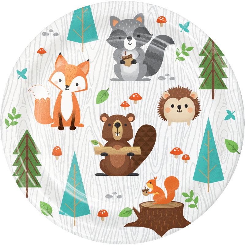 Wild Woodland Animals 18cm Cake Paper Plates - Click Save Smile