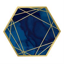 Navy Blue & Gold Geode 25cm Party Paper Plates