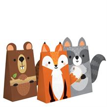 Wild Woodland Animals Party Favour Boxes with Ribbons