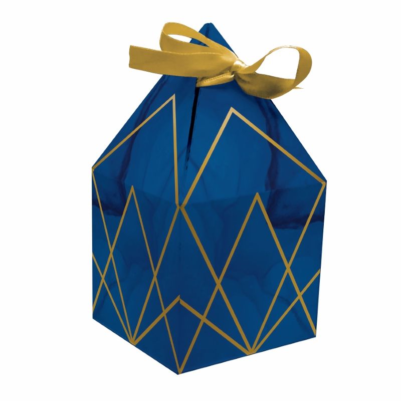 Navy Blue & Gold Geode Party Favour Boxes with Ribbons