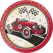 Vintage Race Car Party 23cm Plates