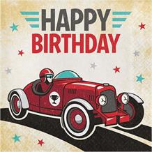 Vintage Race Car Happy Birthday Party Napkins | Serviettes