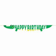 Alligator | Crocodile Shaped Happy Birthday Party Banner | Decoration
