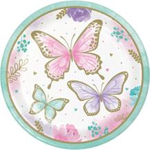 Butterfly Shimmer Party 23cm Plates