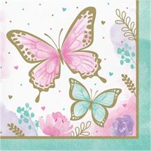 Butterfly Shimmer Party Napkins | Serviettes