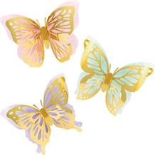 Butterfly Shimmer Party 3D Wall Decorations