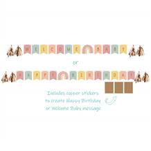 Boho Rainbow Banner | Decoration with Stickers