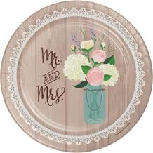 Rustic Mr and Mrs Wedding Cake Plates