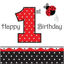 Ladybird 1st Birthday Party Napkins | Serviettes