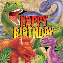 Dinosaur Blast | T-Rex Party Happy Birthday Napkins | Serviettes