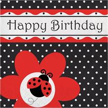 Ladybird Happy Birthday Party Napkins | Serviettes