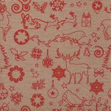 Kraft Paper Red Christmas Party Napkins | Serviettes