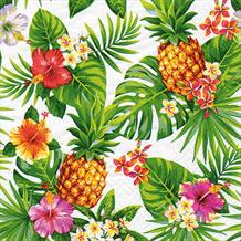 Pineapples and Palm Leaves Napkins | Serviettes - Luxury 3 ply