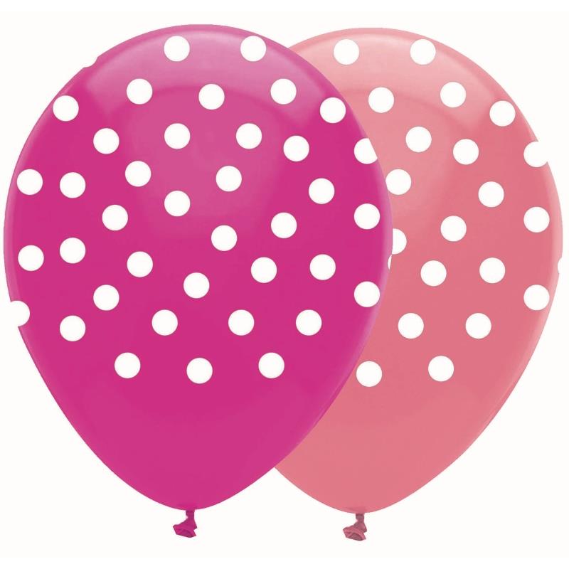 Pink Polka Dot Mix Party Latex Balloons - Buy Online
