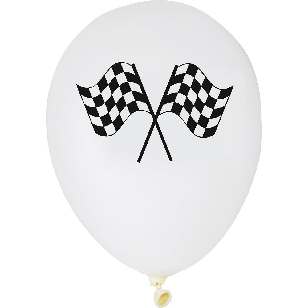 Chequered Flag Racing Party Latex Balloons