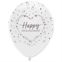 Happy Engagement Heart 12" Helium Quality Latex Balloons