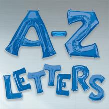Blue 16" A-Z Letter Shaped Foil Balloon - Air Fill