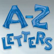 Blue 34" A-Z Letter Shaped Foil Helium Balloon
