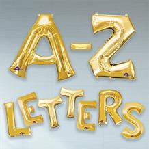 Gold 16" A-Z Letter Shaped Foil Balloon - Air Fill