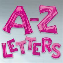 Pink 16" A-Z Letter Shaped Foil Balloon - Air Fill