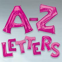 Pink 34" A-Z Letter Shaped Foil Helium Balloon